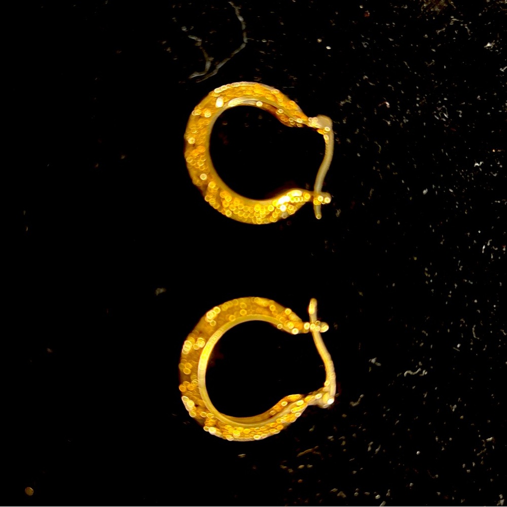 SOLD OUT!!! Titanium Gold Earrings for Women - Picture 3 of 5